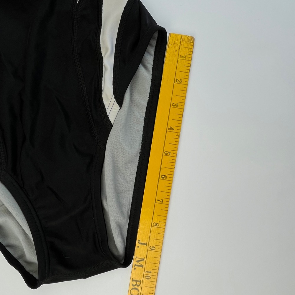 Speedo Womens Black White Hydro Bra One Piece Swimsuit 7723950 Size 8 - Picture 4 of 11